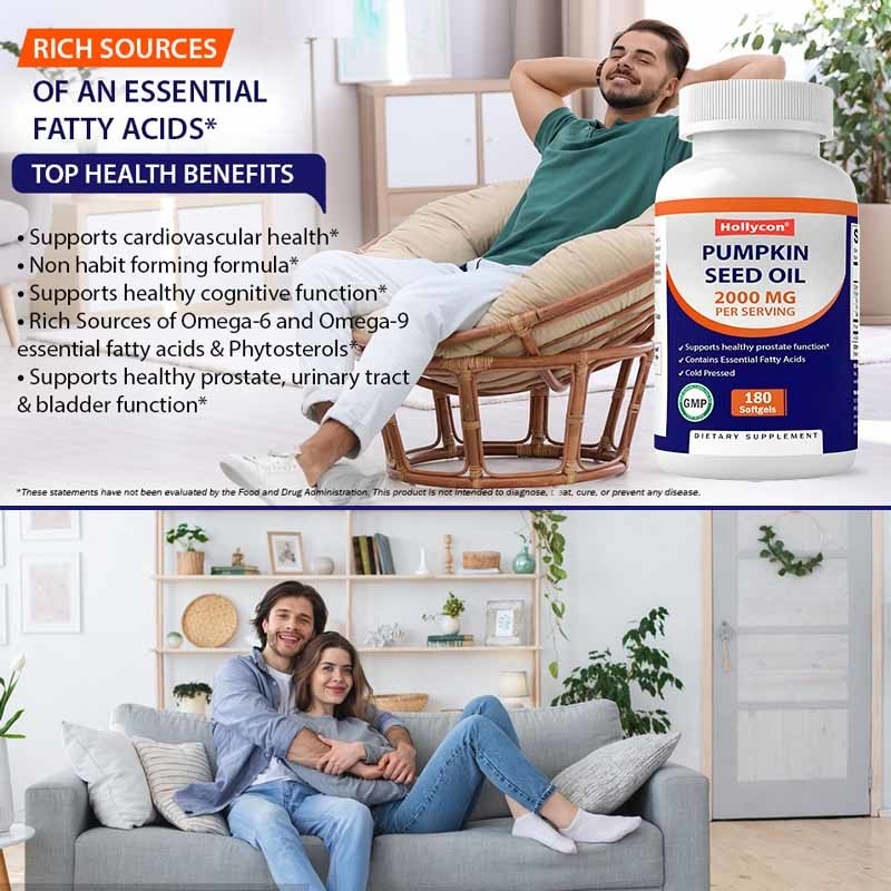 OEM Pompoenzaadolie Softgels voor het bevorderen van de gezondheid van de hoofdhuid 2000 mg Pompoenzaadolie
