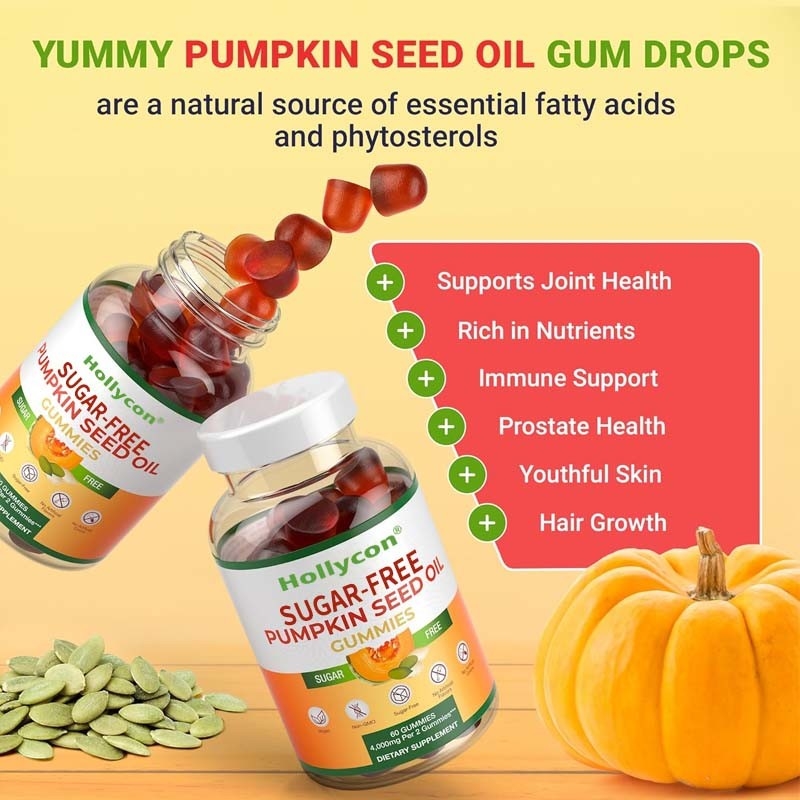 Suikervrije pompoenzaadolie gummies voor haargroei pompoenzaadolie gummies