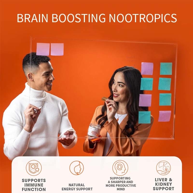 Fabriek Plant Cordyceps Nootropische paddenstoelen Ondersteuning Energie Focus Hersengezondheid Immuniteit Ganoderma Lucidum Paddenstoel Zachte kauwen