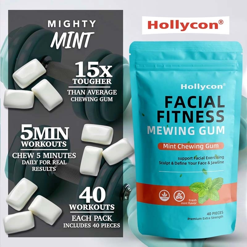 Warm te verkopen Mighty Mint Jaw Training Hard Gum Facial Fitness Mewing Gum Ultra-tough Jawline kauwgom