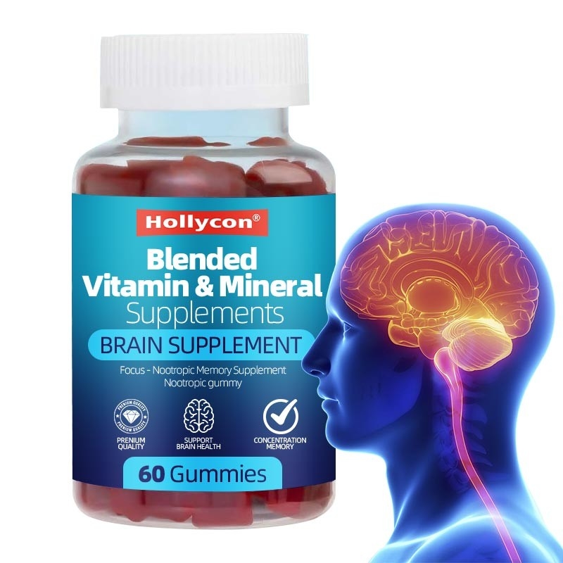 OEM hersensupplementen voor geheugen en focus Nootropic geheugen supplement gummy voor hersengezondheid Concentratie Mentale & cognitieve