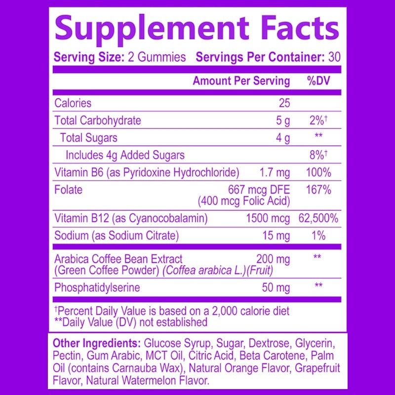 OEM hersensupplementen voor geheugen en focus Nootropic geheugen supplement gummy voor hersengezondheid Concentratie Mentale & cognitieve