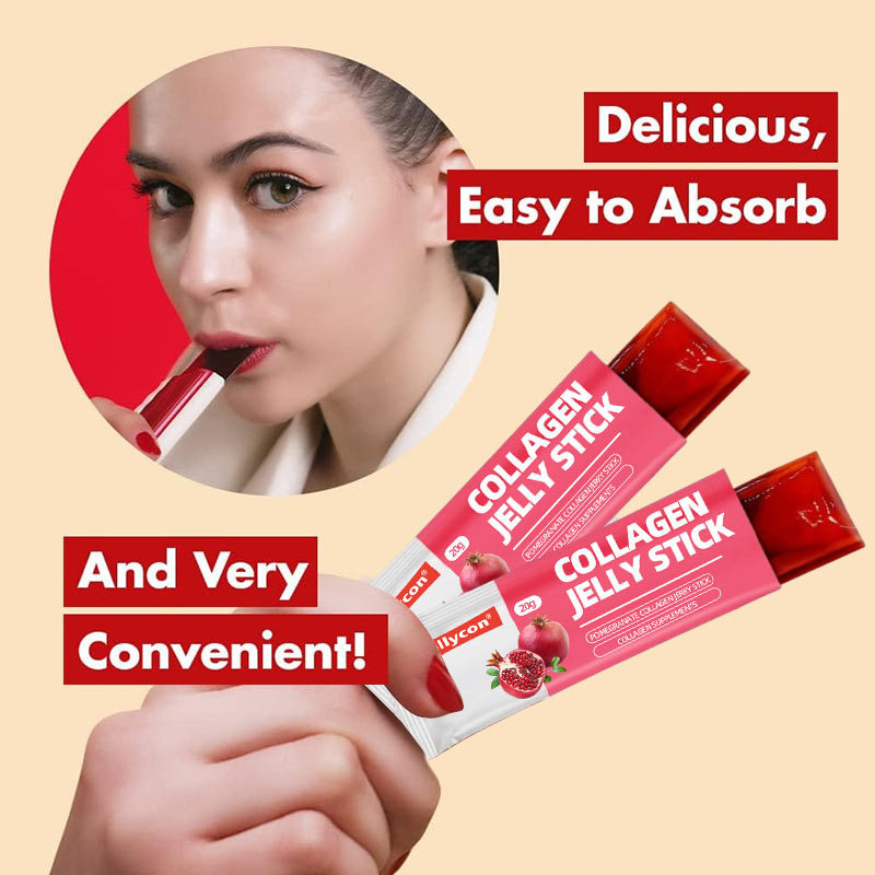 Premium Granaatappel Collageen Koreaanse schoonheid Collageen Jelly Stick Lage moleculaire vis Collageen Granaatappel Jerry Stick