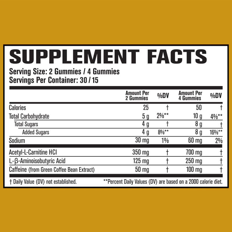 OEM Thermogenic Fat Burner & Appetite Suppressant Gummies met Acetyl-L-Carnitine HCL, MitoBurn, Gewichtsverlies Gummies