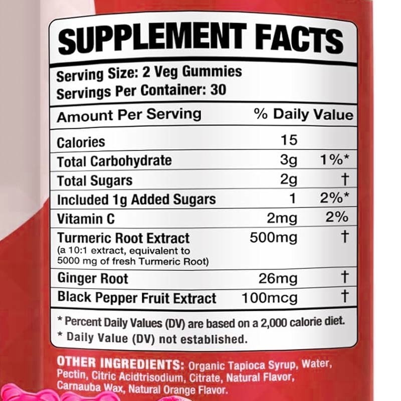 OEM Kurkuma Curcumine Gummies met Gember & Zwarte Peper Ondersteunen Immuun, Gezonde Huid, en Gesonde Gelen voor Vrouwen, Mannen & Kinderen