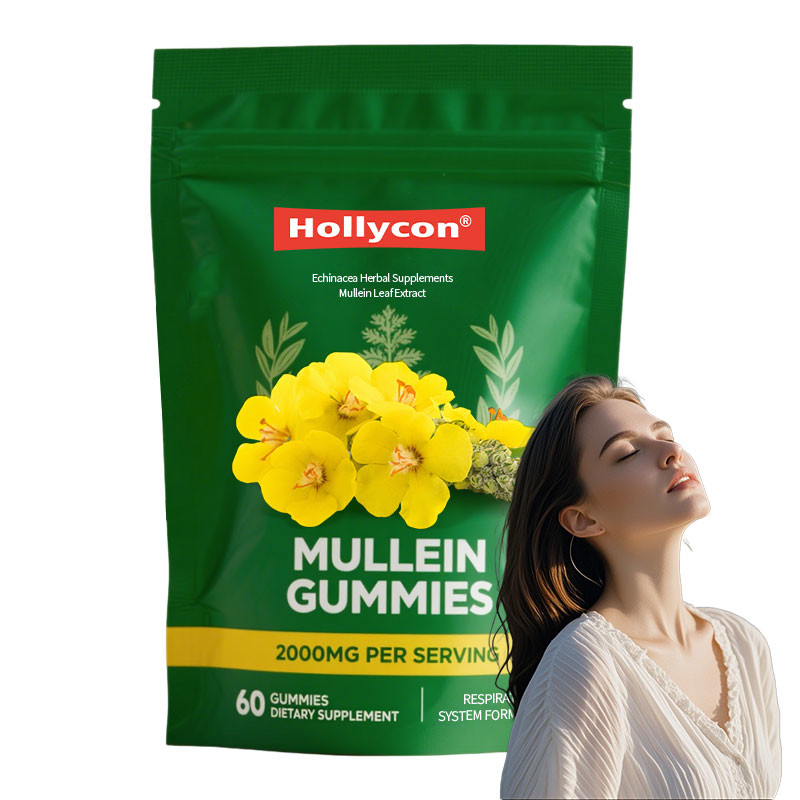 Premium Koningskaarsblad Extract voor Longen, 2000mg Koningskaars Gummies voor Longen Detox, Ondersteuning van Ademhaling, Spijsvertering en Immuunsysteem