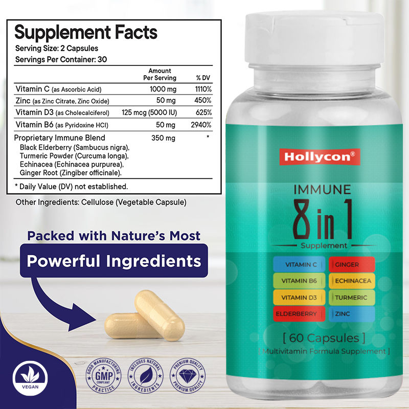 Immuunondersteunende capsules OEM-label Multivitamine formule supplement voor volwassenen helpt om de immuunsysteemfunctie te bevorderen