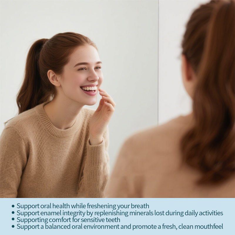 Suikervrij kauwgom met nanohydroxyapatite - frisse adem en mondgezondheid Peppermint remineraliserend kauwgom