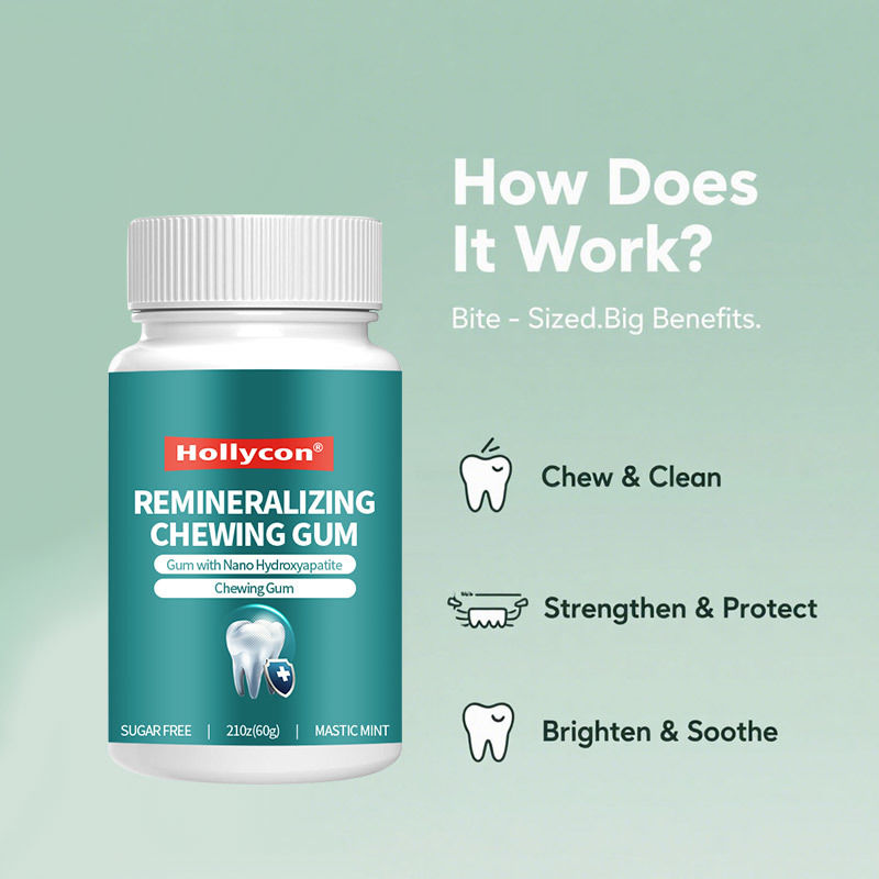 Suikervrij kauwgom met nanohydroxyapatite - frisse adem en mondgezondheid Peppermint remineraliserend kauwgom