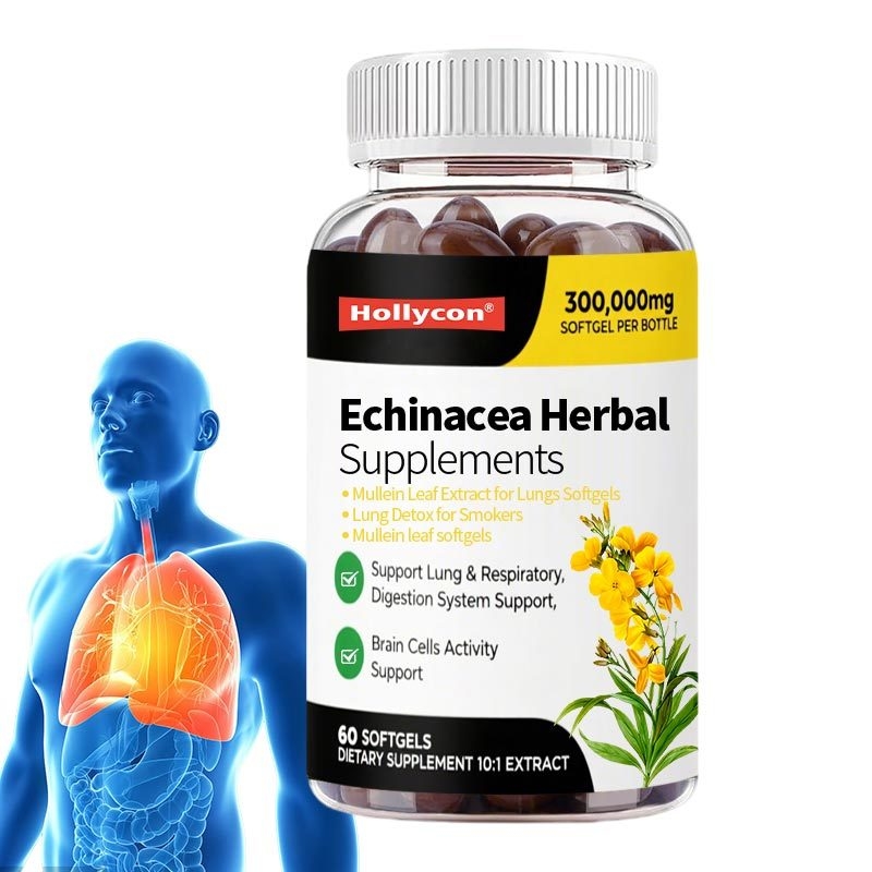 Mullenblaadje extract voor longen Softgels, longdetox voor rokers, longreiniging Respiratorische longondersteuning, kruidensupplementen, veganistisch, niet-ggo, immuunsysteem, 180-telling, 180 dagen aanbod