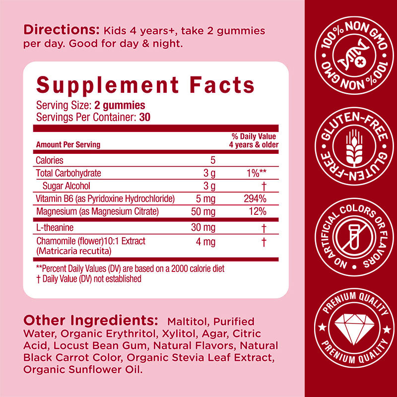 Magnesium Gummies Hot-Selling Magnesium supplementen voor volwassenen stressverlichting bevorderen mentale focus Hulp bij de voorbereiding van de slaap