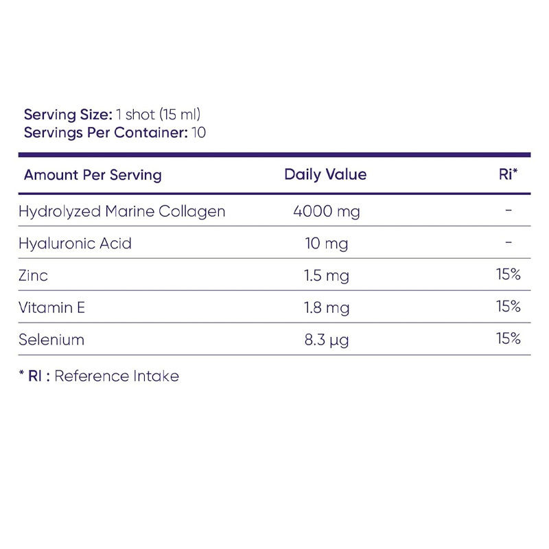 Pure collageen+ vloeibaar collageen voor vrouwen - 4000 mg mariene peptiden voor stralende huid, haar en nagelgezondheid - hyaluronzuur, vitamine E