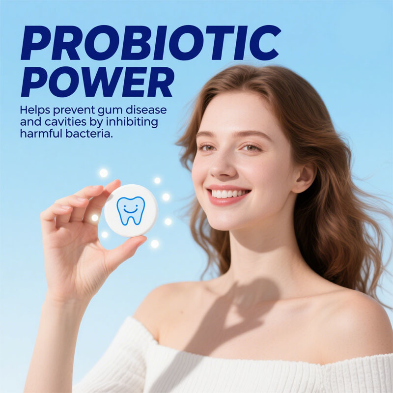 Factory gemaakt tandpasta -tabletten, nano hydroxyapatiet met probiotica, fluoride en plastic gratis, eco en reisvriendelijke maat, remineralisering kauwbare tandpasta -tabbladen, aangepaste formule