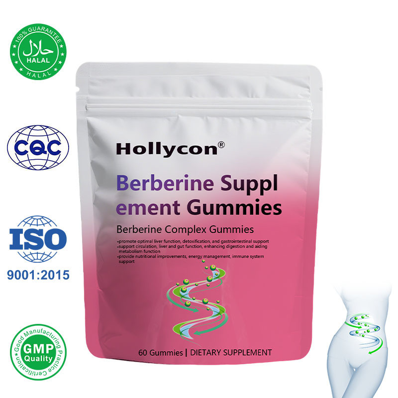 Fabrieksprijs OEM Berberine Supplement Gummies (Suikervrij), Berberine Complex Gummies met Ceylon Cinnamon, Milk Thistle, Kurkuma Curcumine voor metabolisme, Energie, Darmgezondheid, Vasten Body Mass Control