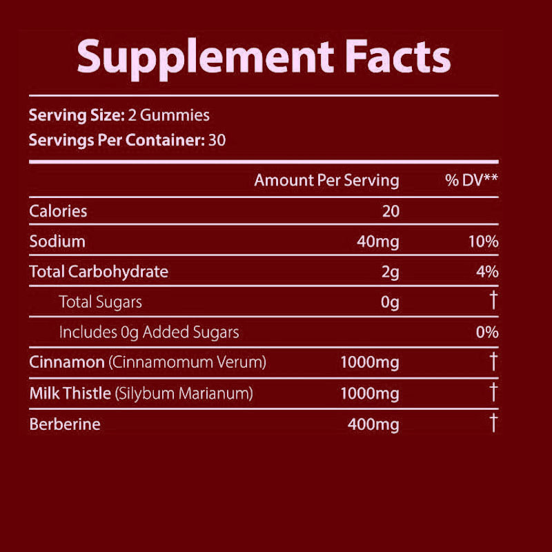 Fabrieksprijs OEM Berberine Supplement Gummies (Suikervrij), Berberine Complex Gummies met Ceylon Cinnamon, Milk Thistle, Kurkuma Curcumine voor metabolisme, Energie, Darmgezondheid, Vasten Body Mass Control