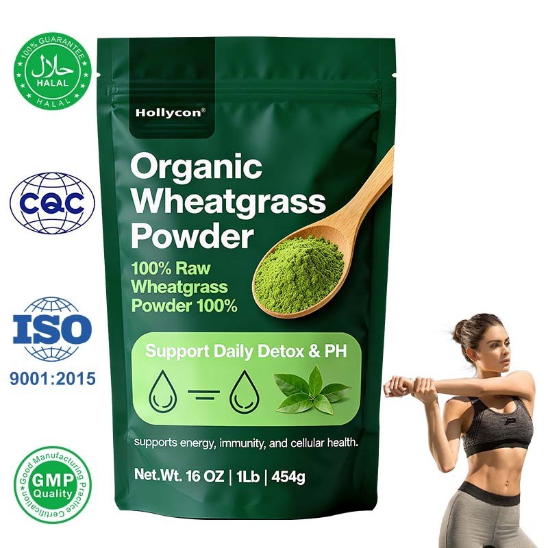 OEM / ODM Organic Wheatgrass Powder - 100% Raw Superfood | Detox, Alkalize & Cleanse | USDA Organic, Vegan 454 Gram , custom Formula, Powder Manufacturer