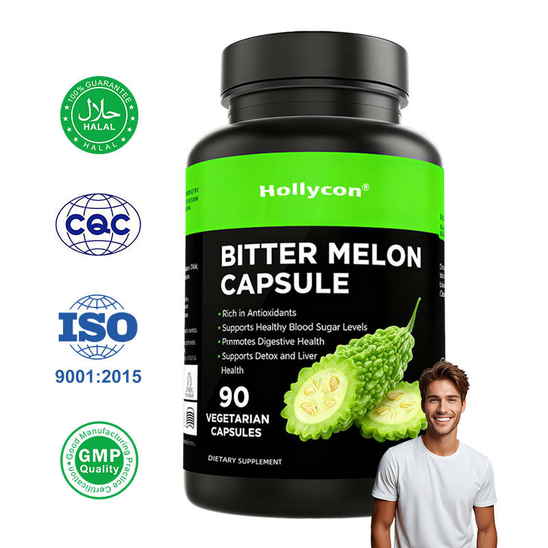 Bittere Meloen 500 mg | 90 Vegetarische capsules Glutenvrij, niet-GMO-supplement Bittere meloenextract, natuurlijk glucosemetabolisme, Momordica Charantia-capsule Private Label, OEM beschikbaar, fabrieksprijs