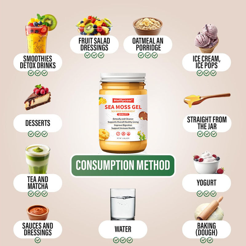 OEM Voedzame rauwe mossen Ontgiften en reinigen Rijk aan mineralen Proteïnen Vitaminen Gezondheid Zeemos Zeemos Gel