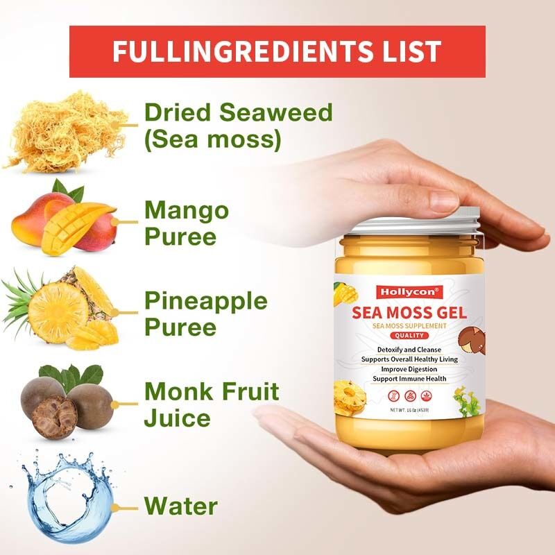 OEM Voedzame rauwe mossen Ontgiften en reinigen Rijk aan mineralen Proteïnen Vitaminen Gezondheid Zeemos Zeemos Gel