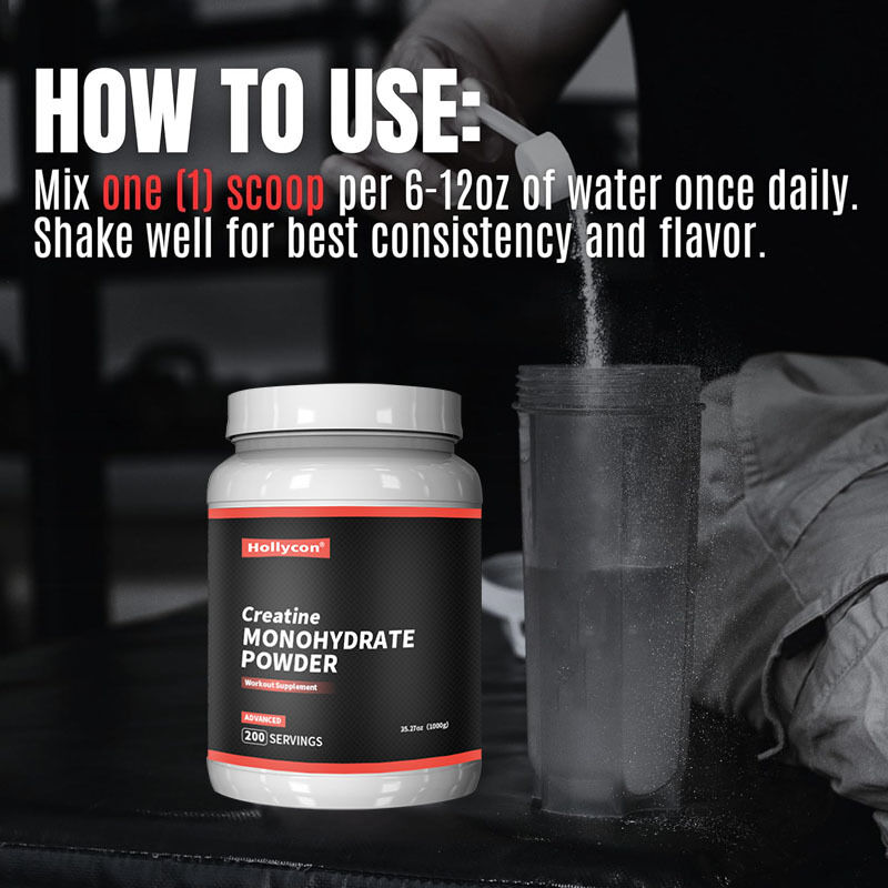 OEM Micronized Pre Workout Post Workout Supplement voor Mannen en Vrouwen Energie Ondersteuning Gemakkelijk te mengen Creatine Monohydraat Poeder