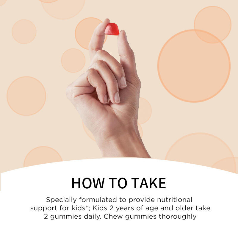 OEM Biologische Kinderen Vitamine D3 Vitamine D3 Supplement Gummy Bot- en Immuungezondheid Vitamine D3 Gummies