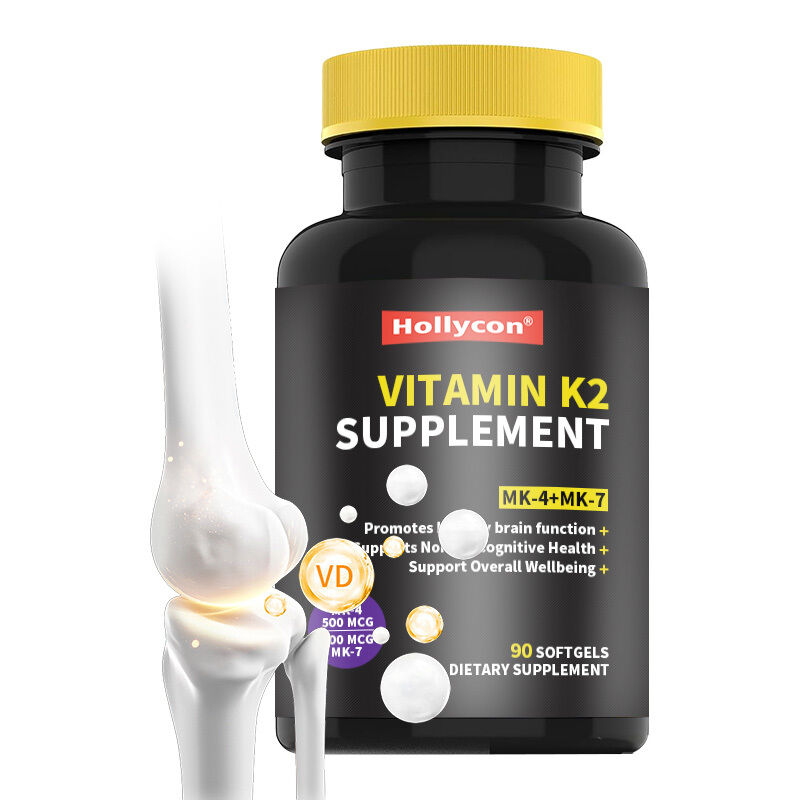 OEM Full Spectrum Vitamine K2 Softgels met 600 mcg Transvorm Ondersteunt Algemene Gezondheid en Botsterkte Vitamine K2 Supplement