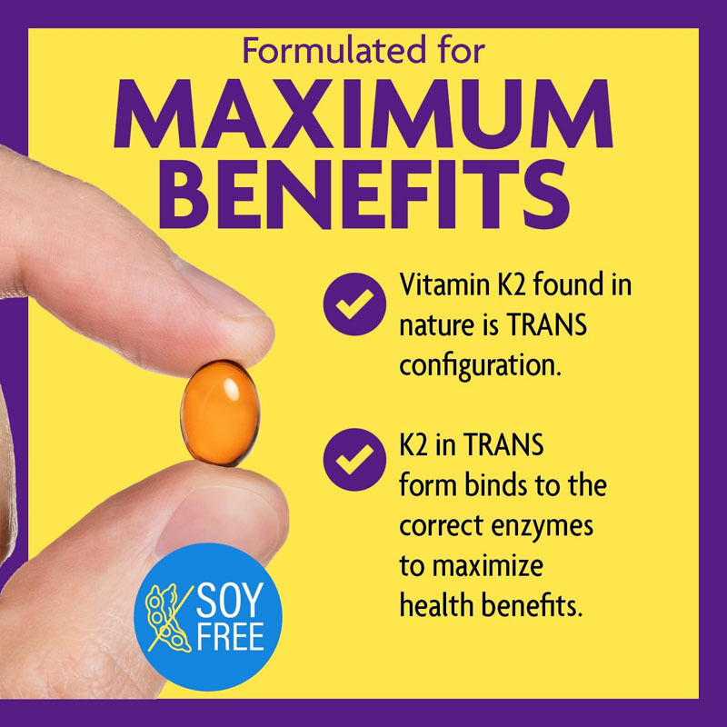 OEM Full Spectrum Vitamine K2 Softgels met 600 mcg Transvorm Ondersteunt Algemene Gezondheid en Botsterkte Vitamine K2 Supplement