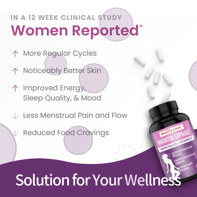 OEM Premium Inositol Supplement Inositol Plus Ratio Gezonde Hormoonbalans & Gezonde Ondersteuning van de Eierstokken voor Vrouwen Inositol Capsule