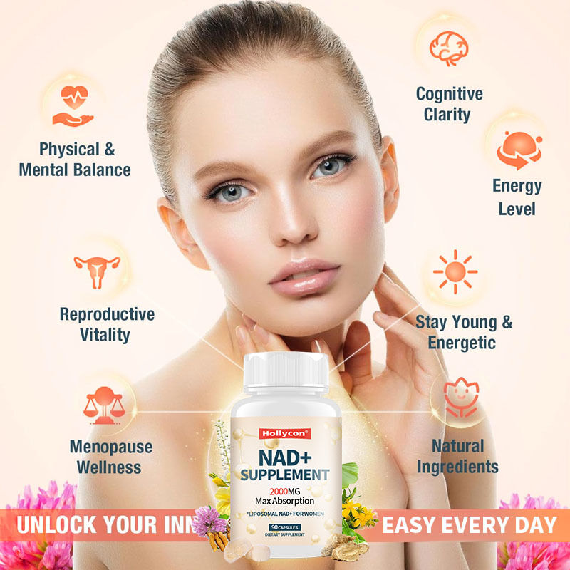 OEM 2000MG Liposomaal NAD+ voor vrouwen Maximale absorptie NAD Plus Menopauze Cognitieve helderheid Energie NAD + Supplement