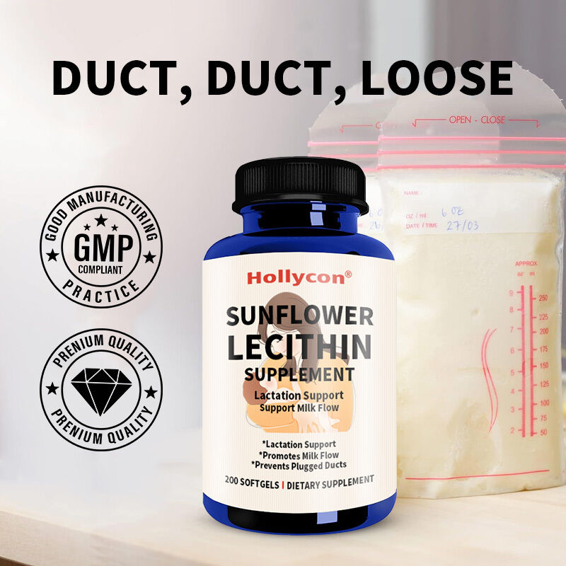 OEM Zonnebloem Lecithine Softgels 1200mg Ondersteuning Borstvoeding Melkproductie Verstopte Melkkanalen Zonnebloem Lecithine Supplement