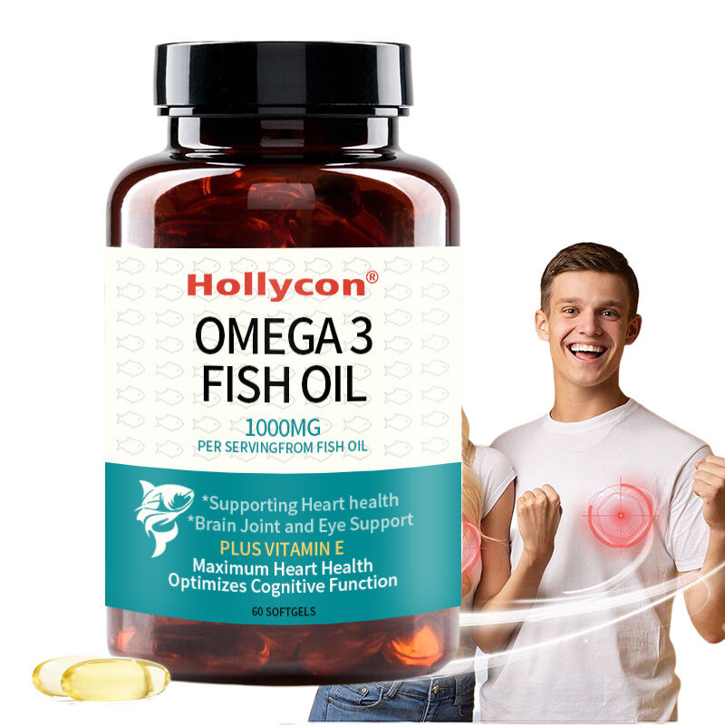 OEM Omega 3 Supplement 1000mg per portie 600 EPA & 400 DHA en vitamine E Ondersteuning voor hart & hersenen Gezondheid Omega 3 Visolie