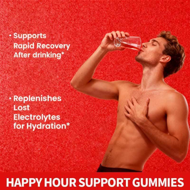 OEM Happy Hour Gummies Supplement Pre Game Party Hydratatie Elektrolyten Alcohol DHM Melkdistel Na het drinken van Gummy