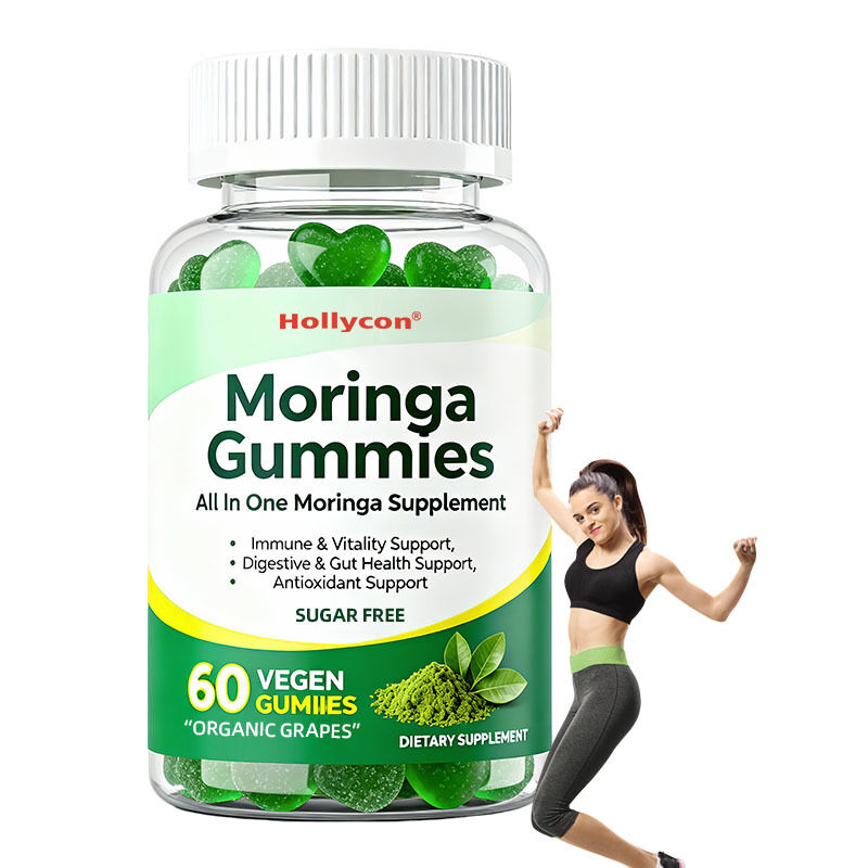 All in One Moringa Supplement voor Immuun & Vitaliteit Vertering & Darm Gezondheid Antioxidant Ondersteuning Moringa Gummies