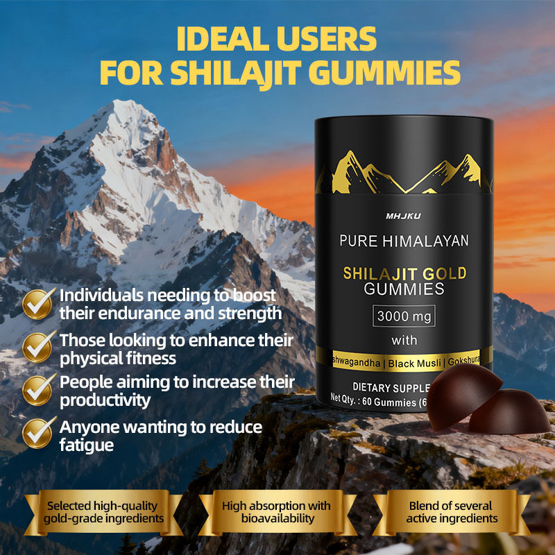 Custom Brands Organic Himalayan Shilajit Gummies Pure Himalayan Shilajit Candy Vegan Brain Booster Shilajit Gummies