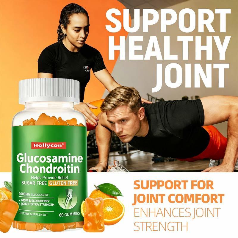OEM Glucosamine Chondroïtine Gummies MSM Elderberry Extra Strength Joint Immun Support Supplement Glucosamine Chondroïtine