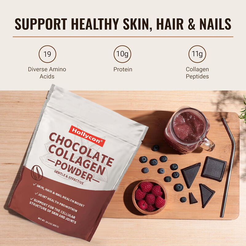 OEM-collageenpeptiden poeder haar huid nagel gewrichtsondersteuning type I & III grasgevoede collageensupplementen chocolade collageenpoeder
