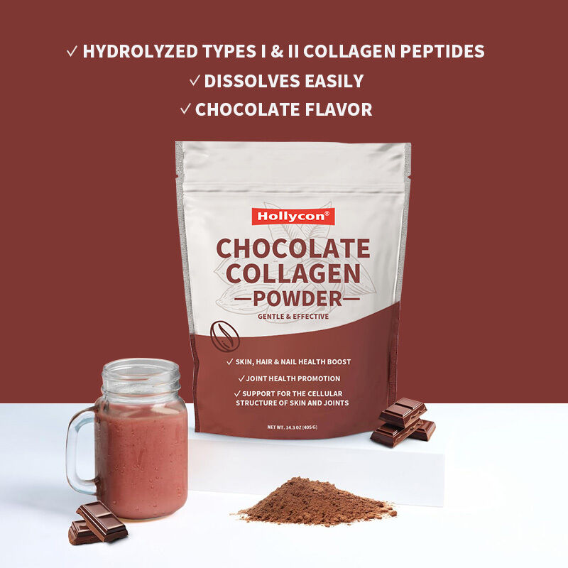 OEM-collageenpeptiden poeder haar huid nagel gewrichtsondersteuning type I & III grasgevoede collageensupplementen chocolade collageenpoeder