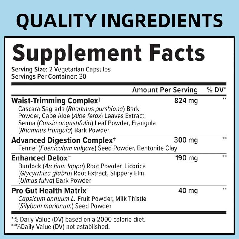 OEM/ODM Customized Herbal Detox Supplements for Gentle Digestive Cleanse Waist Trimming Support Colon Cleanse Capsules