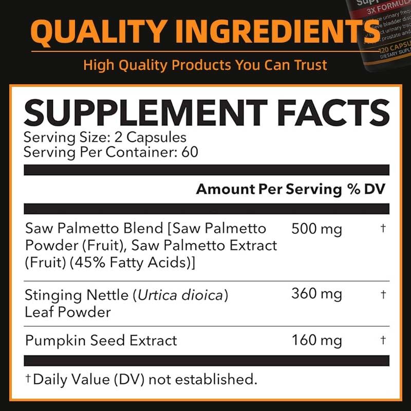 Manufacturer Saw Palmetto Capsules Urinary System Wellness Prostate Hair Support With Nettle Extract