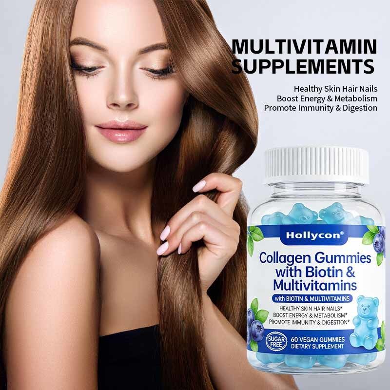 OEM/ODM Aangepaste Collageen Peptiden Gummies voor Gezonde Huid, Haar, Nagels, Immuniteit & Spijsvertering, Botten & Gewrichten Ondersteuning