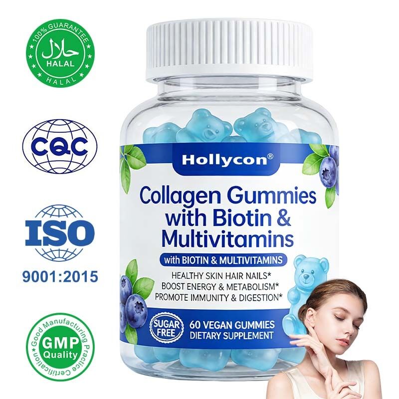 OEM/ODM Aangepaste Collageen Peptiden Gummies voor Gezonde Huid, Haar, Nagels, Immuniteit & Spijsvertering, Botten & Gewrichten Ondersteuning