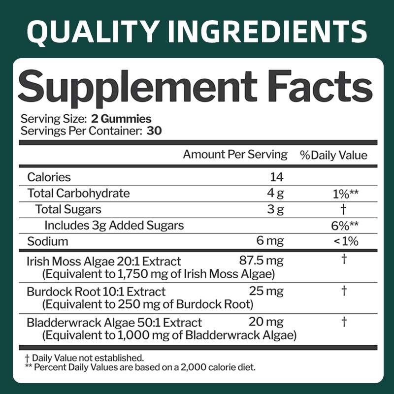 OEM/ODM Zeewier Capsules Volwassen Immuun & Algemeen Welzijn Natuurlijke reiniging Supplement Glutenvrij