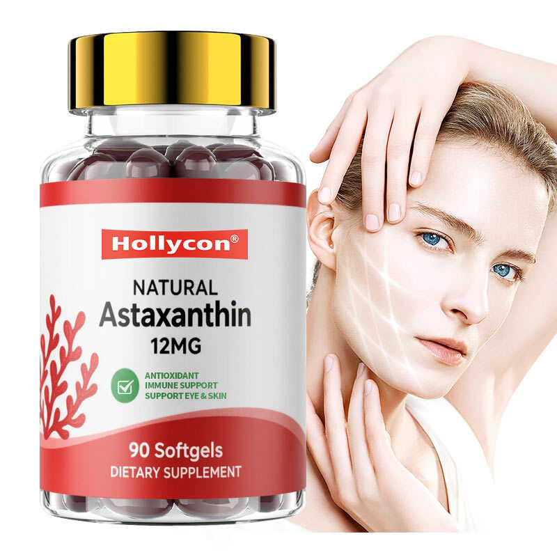 Natuurlijke 10% hoogwaardige antioxidant van Haematococcus Pluvialis voor huid en oogondersteuning Astaxanthine Softgels