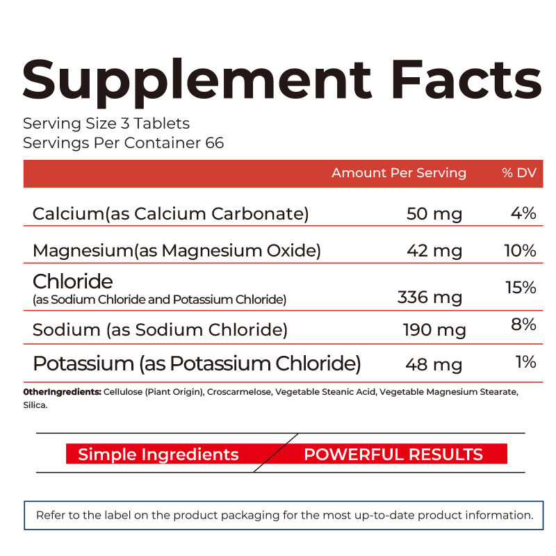 OEM Onderhoud van elektrolytniveau Vermindert vermoeidheid Hydratatie Supplement Elektrolytpoeder Magnesium Calcium Elektrolyt Tabletten