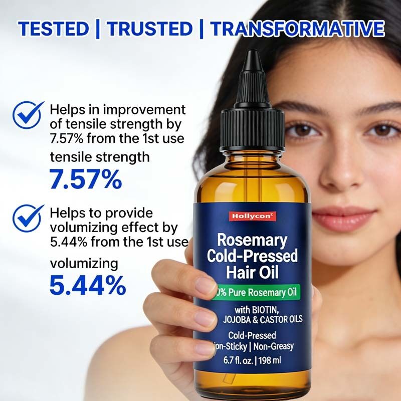 OEM/ODM Rozemarijn Biotine Castor & Jojoba Koudgeperste Haarolie voor Dikker Voller Haar & Gevoede Hoofdhuid