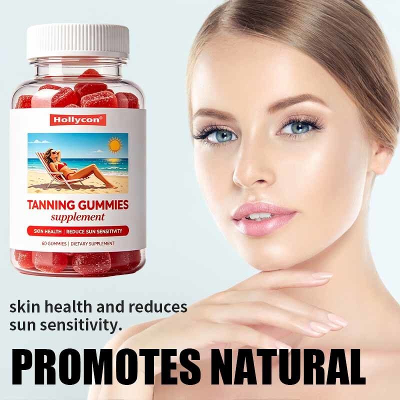 Fabrieksbruiningsgummies ondersteunen natuurlijke glans en huidgezondheid Vermindert gevoeligheid voor de zon Astaxanthine Beta-caroteen supplement