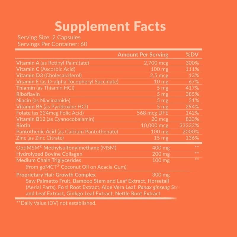 OEM/ODM haargroeivitaminen voor vrouwen met ondersteuning voor biotine, collageen, zaagpalmetto, sterker en gezonder haar, huid en nagels