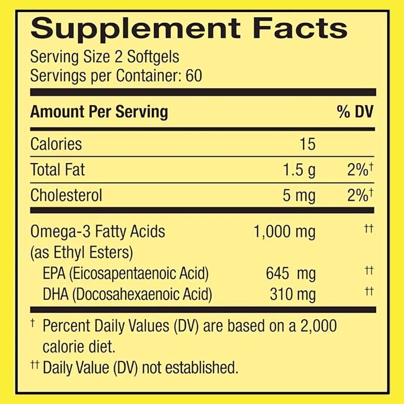 OEM High Strength Omega-3 Fish Oil 1000mg Per Serving 90 Count Softgels voor hart- en hersengezondheid