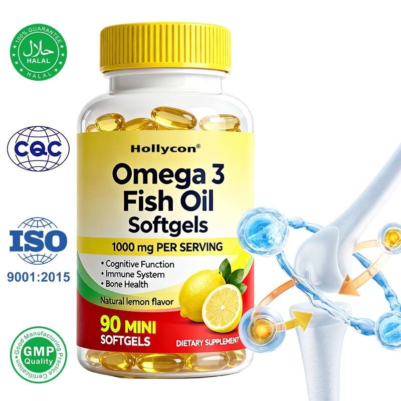 OEM High Strength Omega-3 Fish Oil 1000mg Per Serving 90 Count Softgels voor hart- en hersengezondheid