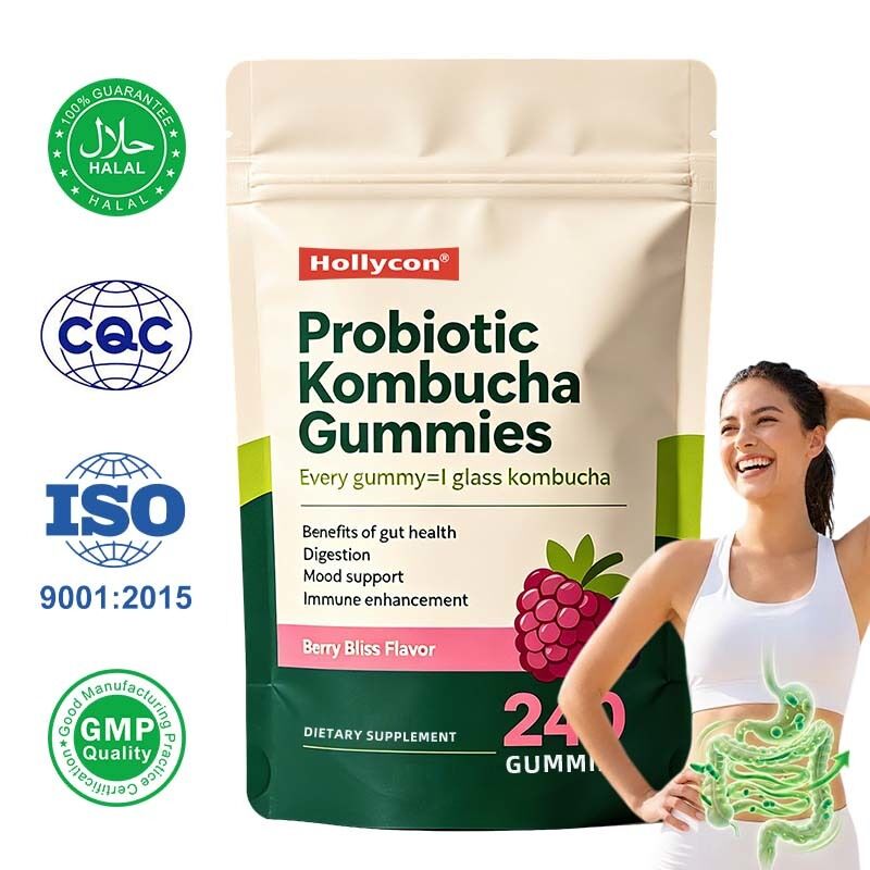 Gepersonaliseerde Probiotische Kombucha Gummies met 60 Counts per fles voor OEM ODM Private Label Service